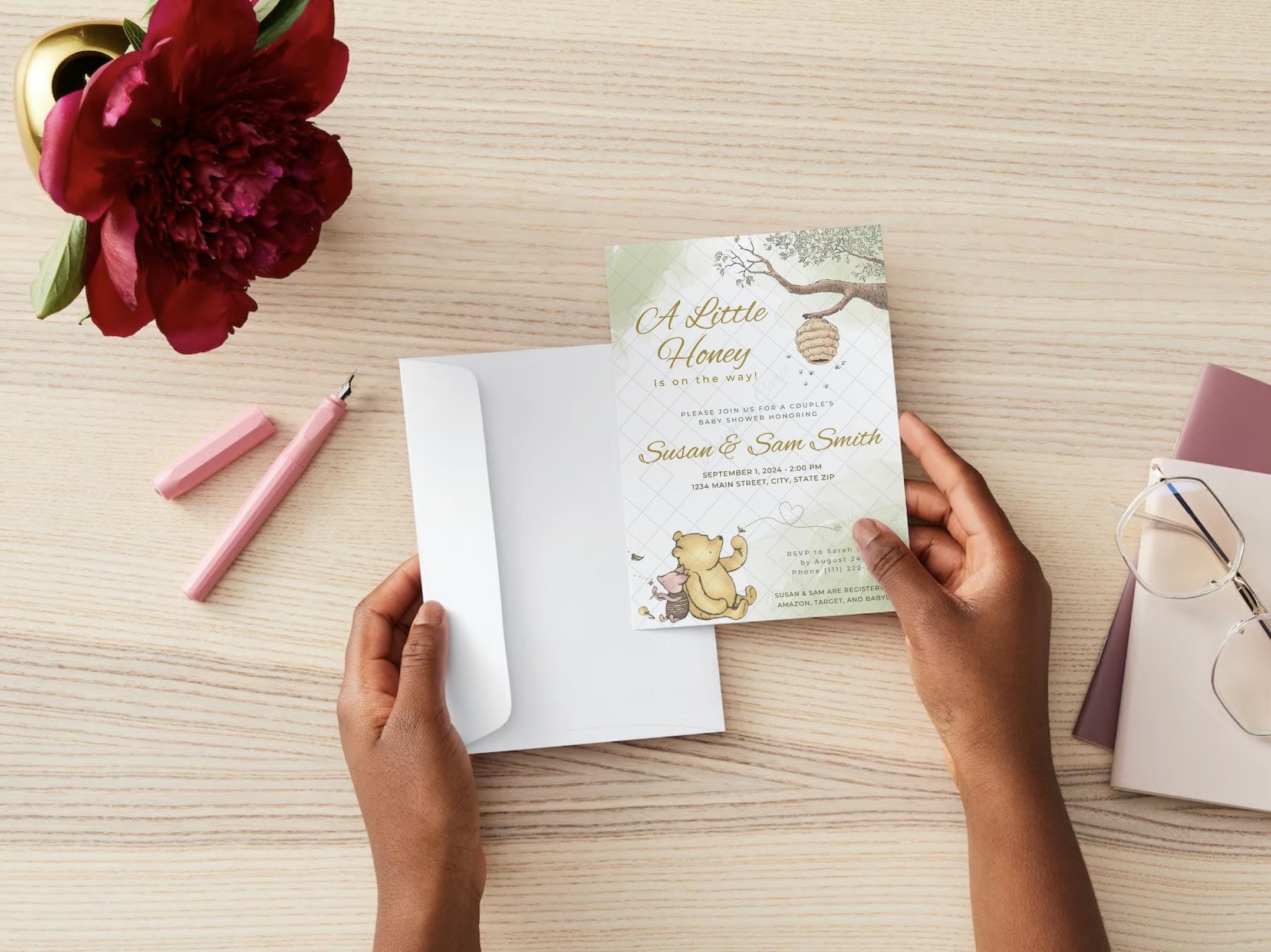Winnie the Pooh Baby Shower Invitation - Thumbnail 4