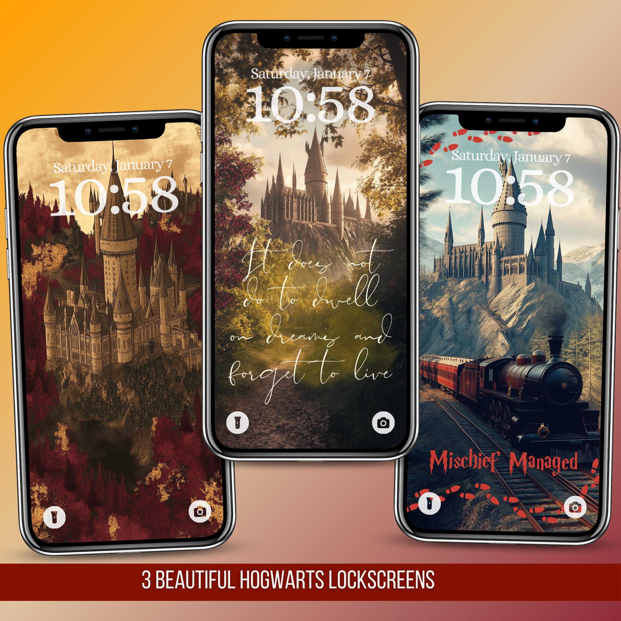 Gryffindor Harry Potter iPhone Bookshelf Background and Matching Book Quotes Lockscreens - Thumbnail 3