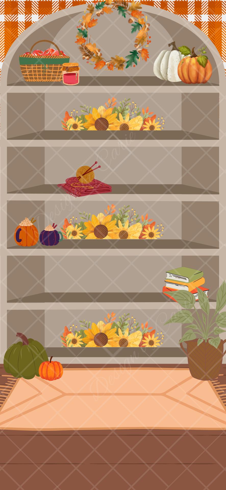 Cozy Fall iPhone Bookshelf Backgrounds - Thumbnail 3
