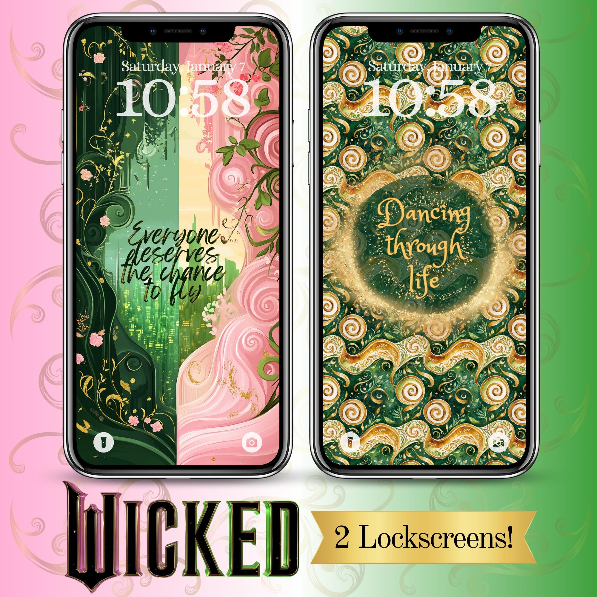 Wicked-Themed Wallpapers with Favorite Song Lyric Quotes