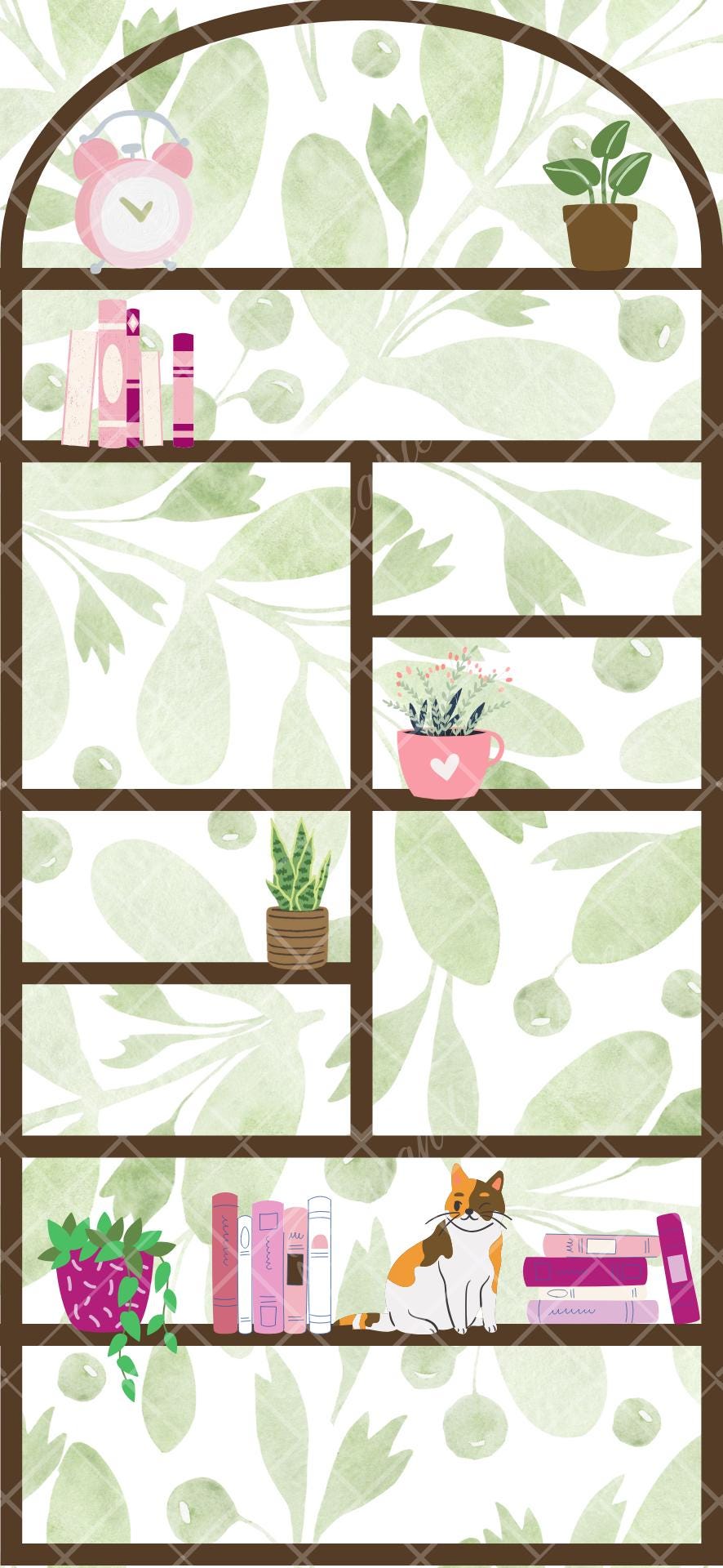 Plant Lover’s iPhone Bookshelf Backgrounds & Lockscreen Set - Thumbnail 6