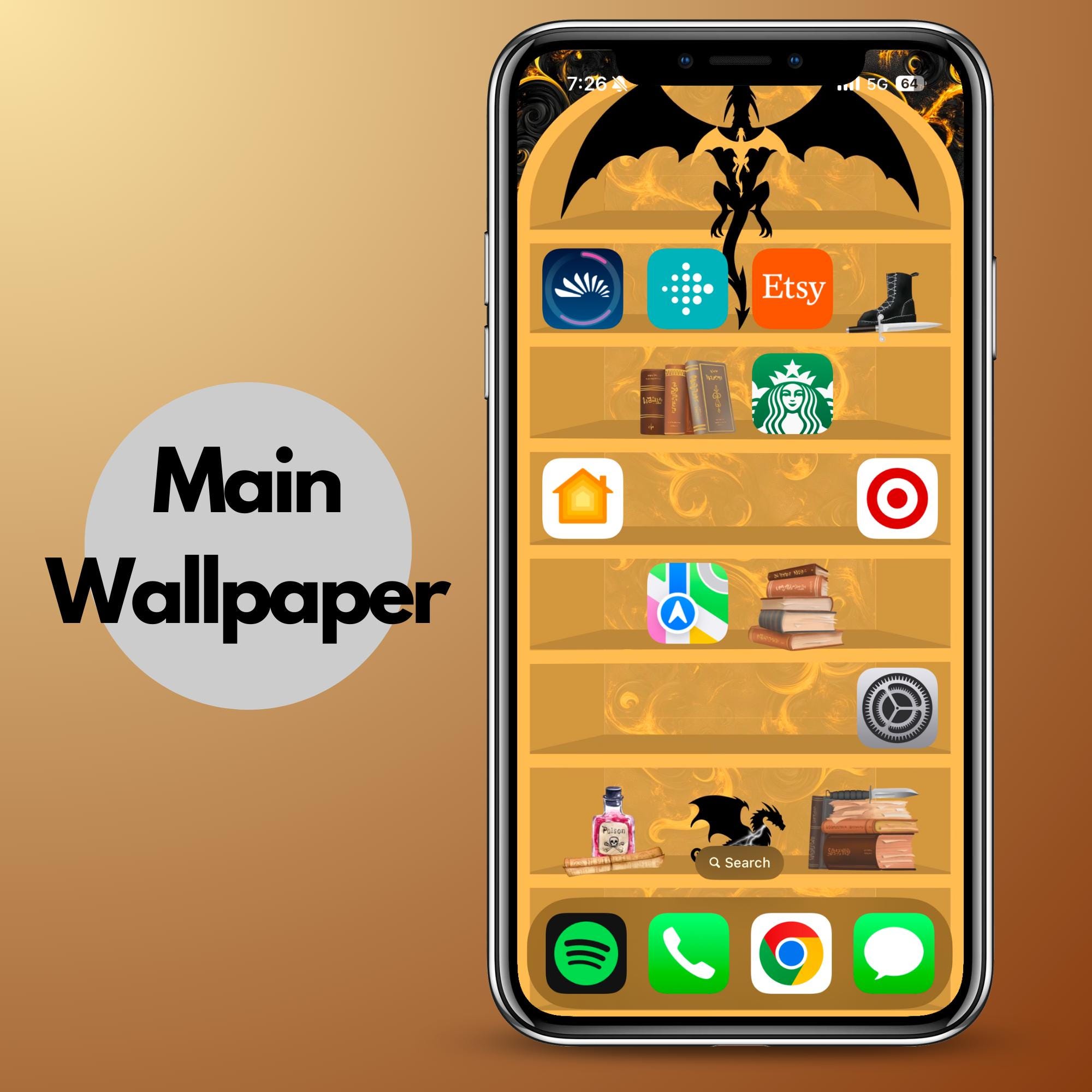 Fourth Wing iPhone Bookshelf Backgrounds and Matching Lockscreen with Book Quote - Thumbnail 2