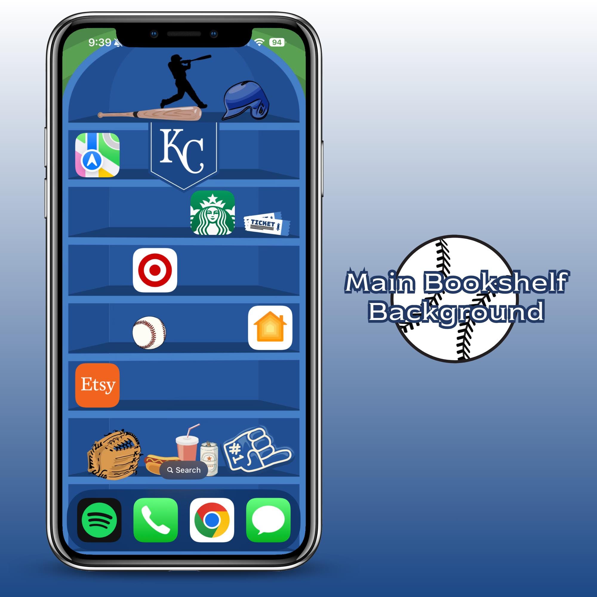 Kansas City Royals iPhone Bookshelf Backgrounds and Matching Lockscreen - Thumbnail 2