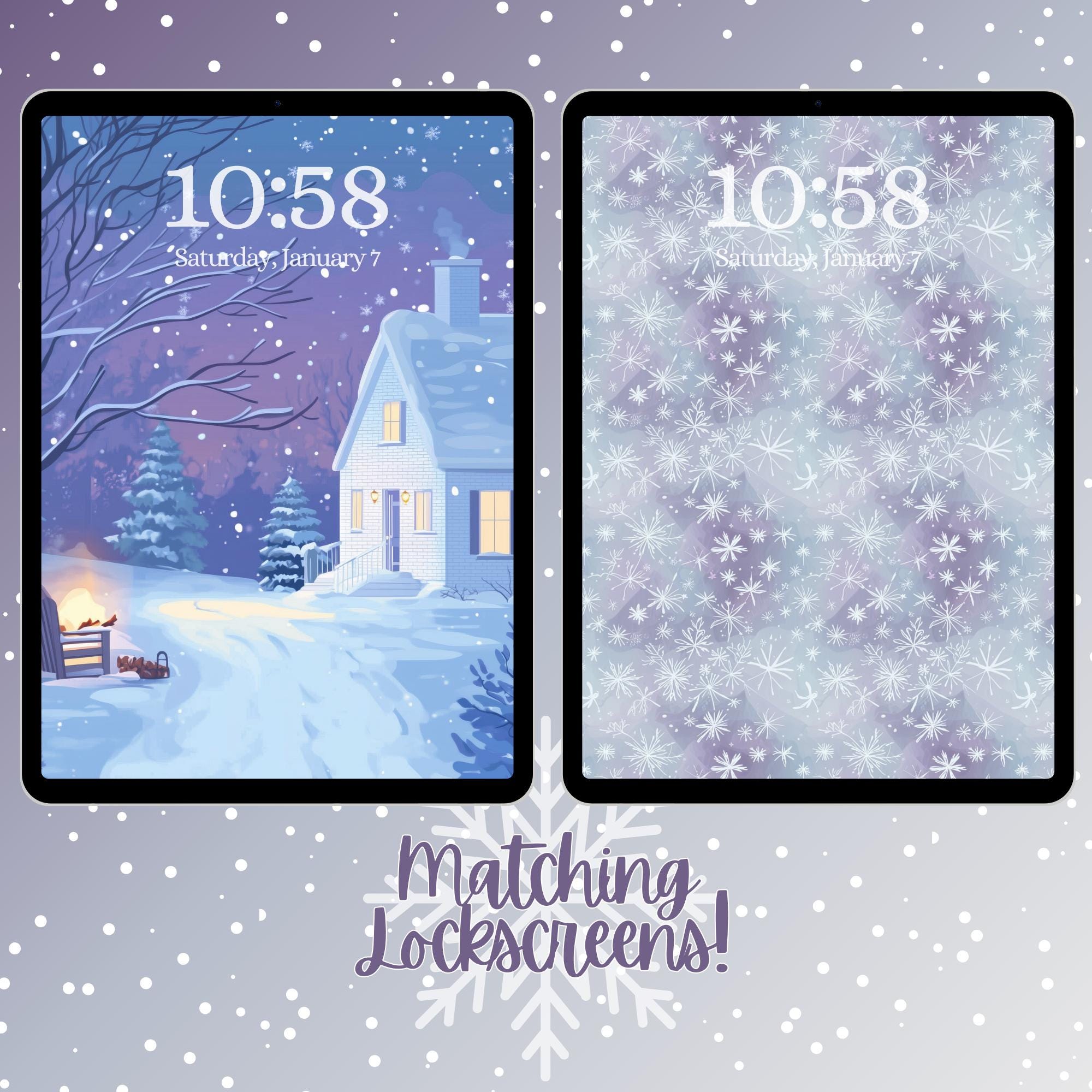 Cozy Winter iPad Bookshelf Background - Thumbnail 3