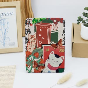 Strawberry Stamp Collage 2024 KPW6 Kindle 6&quot; Paperwhite 6.8&quot; 7&quot; 10th 11th 12th  Case, Personalized Kindle Colorsoft basic Paperwhite cover