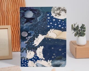 Kaninchen Kletternder Mond iPad Case, iPad 10 10.9" 2022, iPad Air 2026 , iPad Pro 2024 2025, iPad mini 6 Case, iPad Cover,Book & Flip