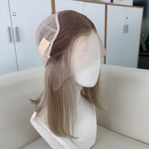 Golden Rooted Balayage Short Straight Bob Wig 100% Real Human Hair, Pre-Bleached Knots image 13