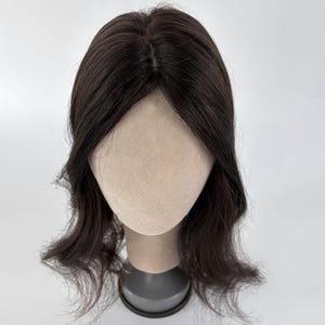 9x14cm Hand-Tied Silk Base Wavy Hair Topper – Natural, Breathable, and Elegant for All-Season Wear