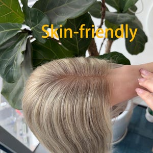 Golden Rooted Balayage Short Straight Bob Wig 100% Real Human Hair, Pre-Bleached Knots image 9