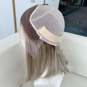 Golden Rooted Balayage Short Straight Bob Wig 100% Real Human Hair, Pre-Bleached Knots image 14