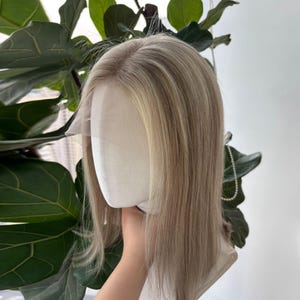 Golden Rooted Balayage Short Straight Bob Wig 100% Real Human Hair, Pre-Bleached Knots image 18