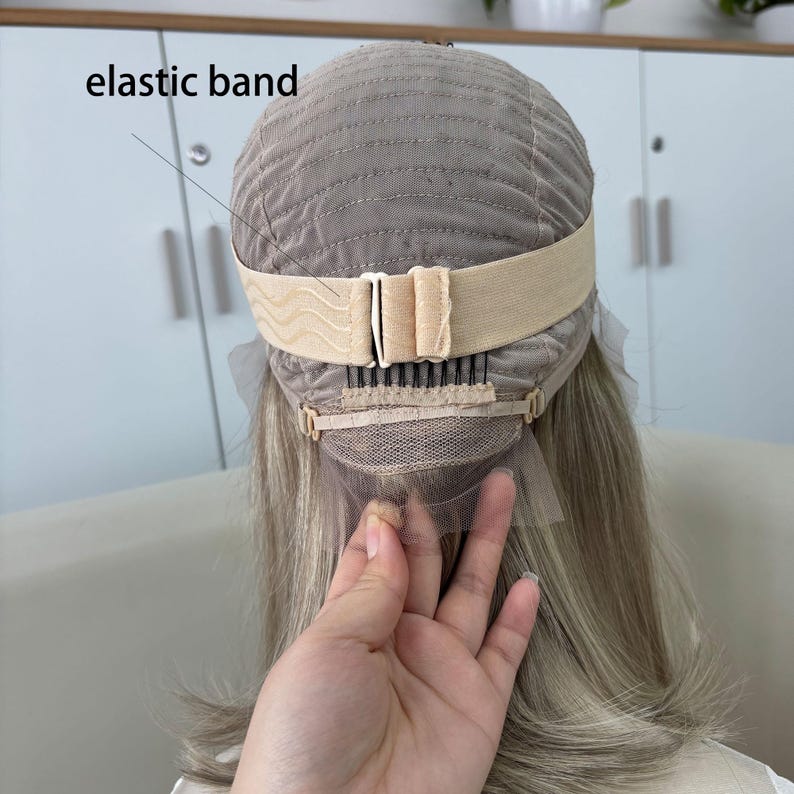 Golden Rooted Balayage Short Straight Bob Wig 100% Real Human Hair, Pre-Bleached Knots image 16