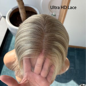 Golden Rooted Balayage Short Straight Bob Wig 100% Real Human Hair, Pre-Bleached Knots image 10