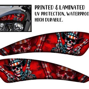 Motorcycle Tank Decal / Sticker 2pcs / Moto Gas Tank Stickers / skull  / abstract / for indian