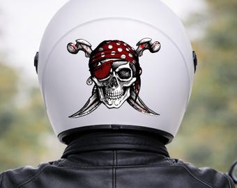 Motorcycle helmet sticker / decal / waterproof vinyl decor / moto sticker / skeleton / skull / pirate