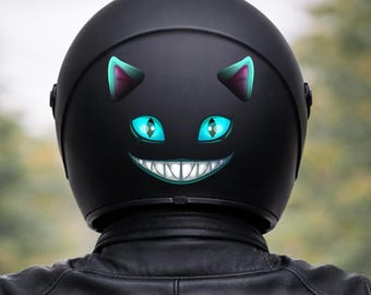 Motorcycle helmet sticker / decal / waterproof vinyl decor / moto sticker / evil cat