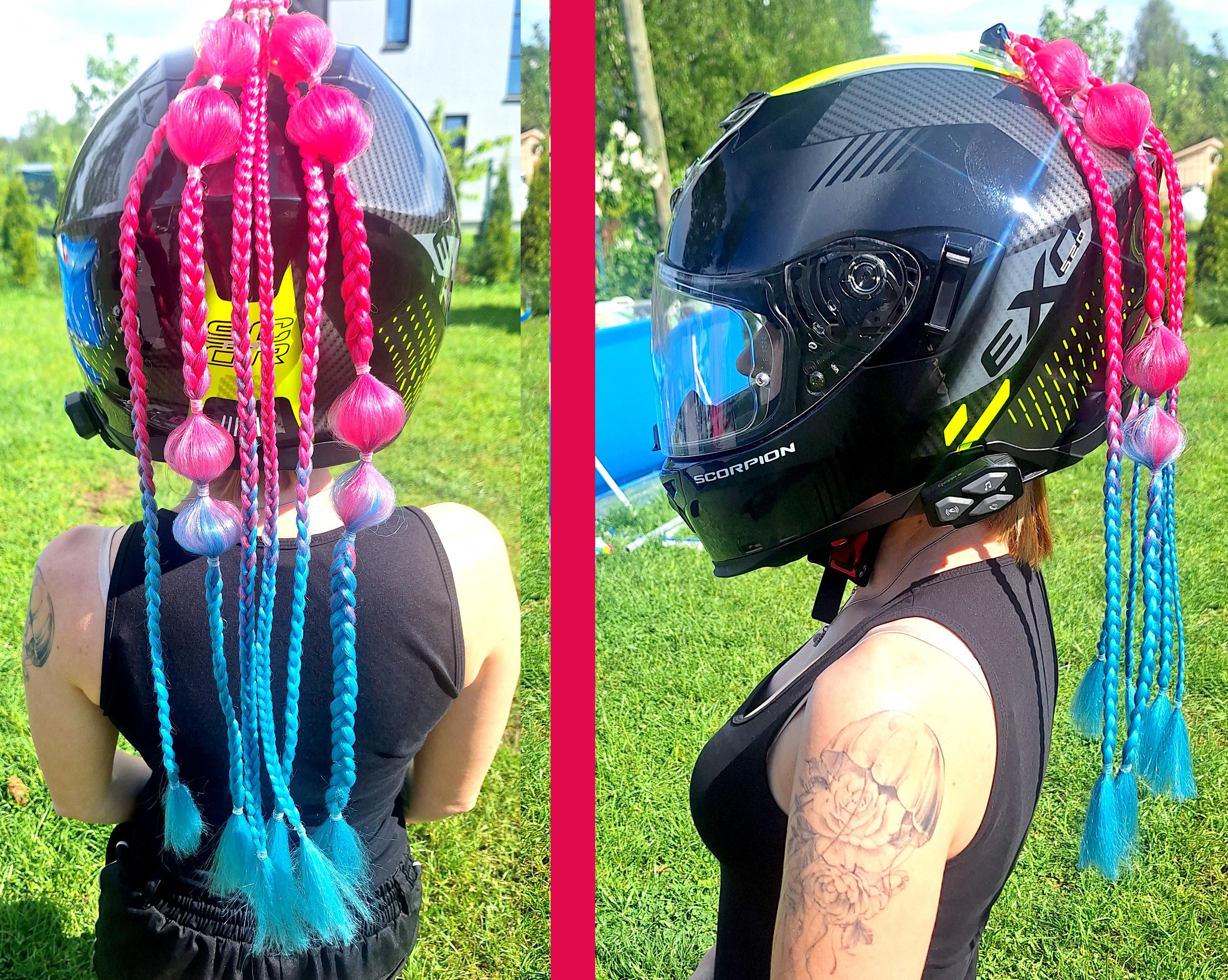 Biker Braids / Motorcycle Helmet Braids / Lady Rider / Handmade / Hair ...