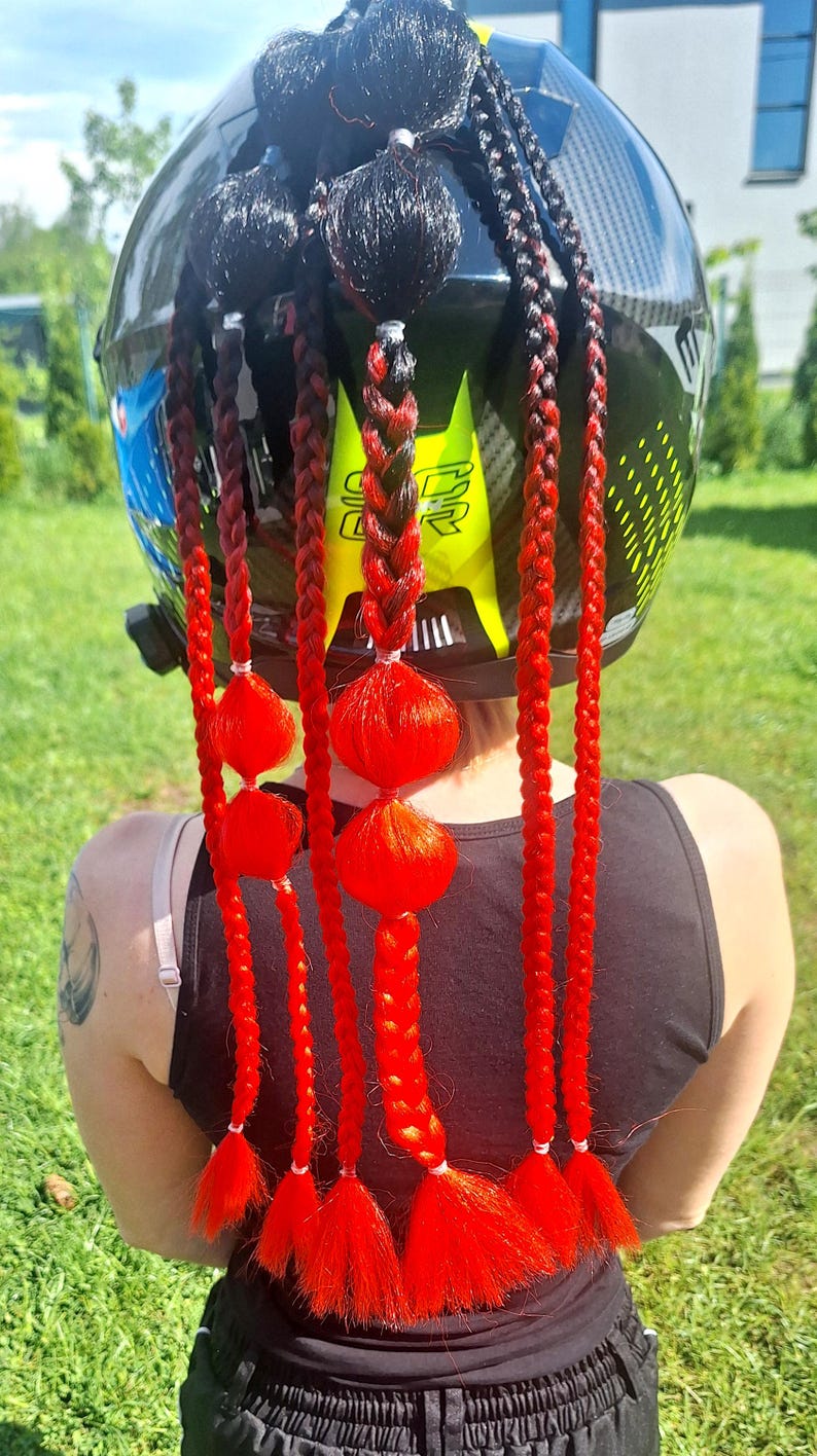 Motorcycle Helmet Braids / Lady Rider / Biker Braids / Handmade / Hair ...