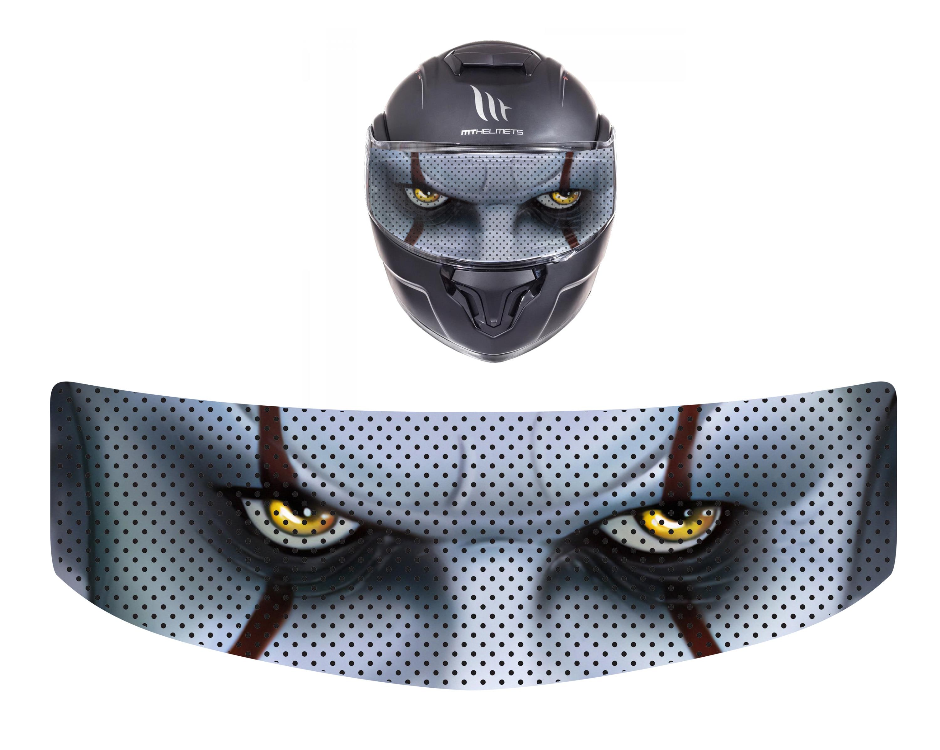 Motorcycle helmet perforated sticker / decal / skin / visor tint shield sticker / clown / evel