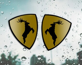 Car sticker prancing elk / moose / car decal / animal / vinyl sticker 2pcs. / black and gold