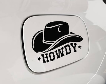 Auto Aufkleber / Tankdeckel Aufkleber / Cowboy / Howdy / Western / Cowboy / Hut / Tankdeckel Aufkleber