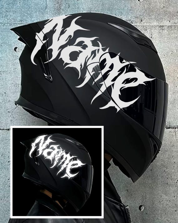 Reflective Custom name Motorcycle helmet sticker / decal / waterproof vinyl decor / moto sticker