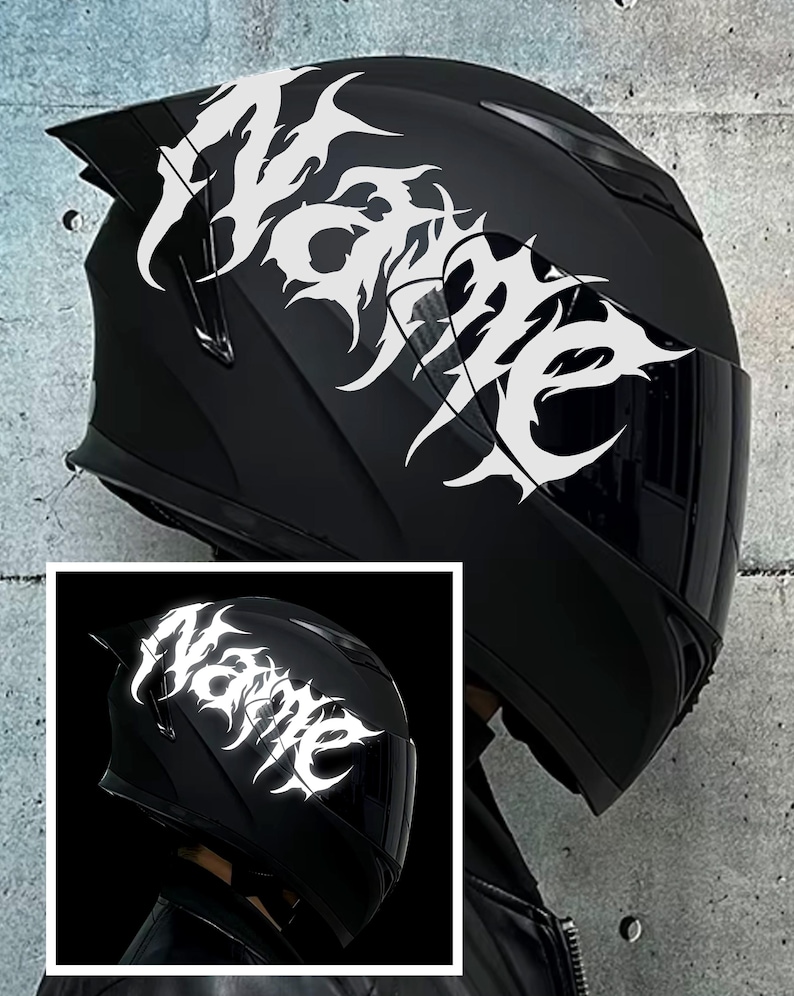 Reflective Custom name Motorcycle helmet sticker / decal / waterproof vinyl decor / moto sticker image 1
