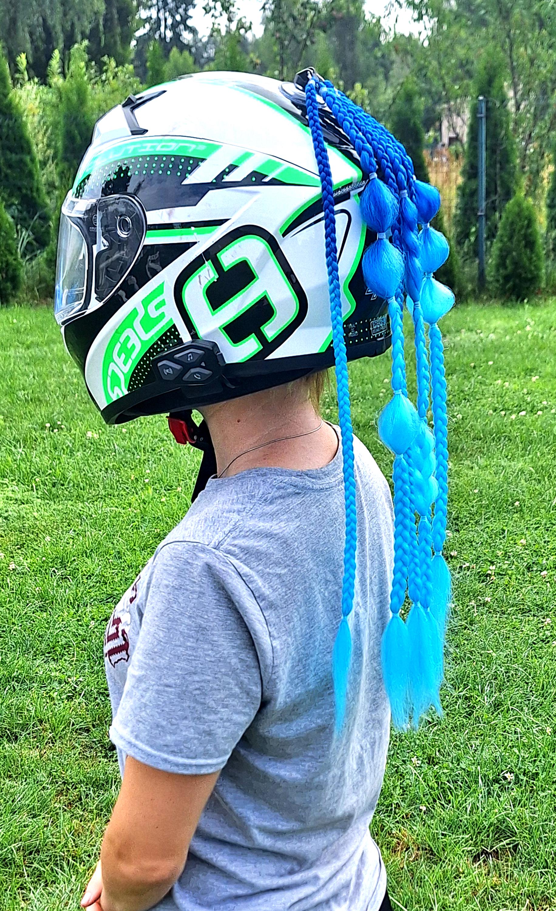 Motorcycle Helmet Bubble Braids / Lady Rider / Biker Braids / Handmade ...