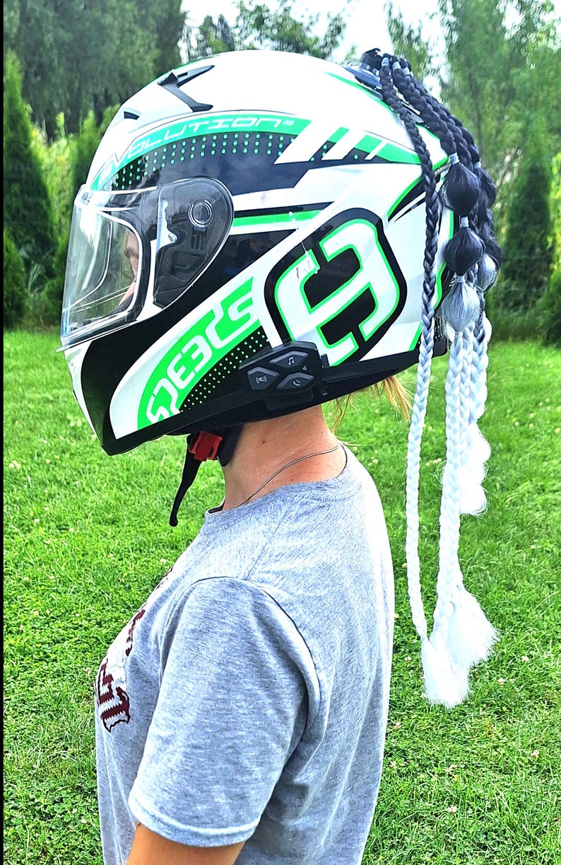 Motorcycle Helmet Bubble Braids / Lady Rider / Biker Braids / Handmade ...
