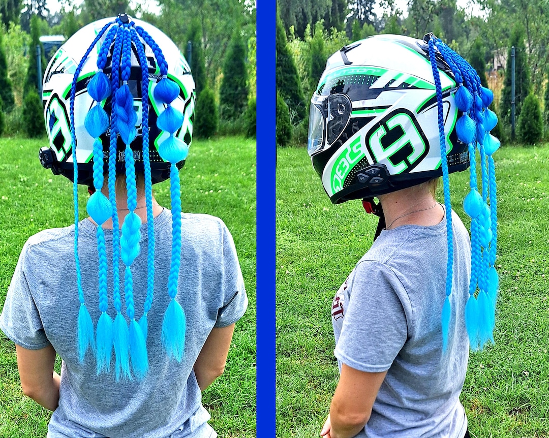 Motorcycle Helmet Bubble Braids / Lady Rider / Biker Braids / Handmade ...