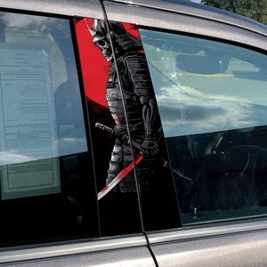 Car door livery pillar sticker / decal / fits for any vehicle / custom size / samurai / dark
