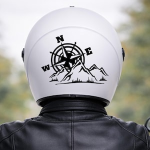 Adesivo per casco da moto / decalcomania / decorazione in vinile impermeabile / adesivo per moto / bussola / montagne / avventura