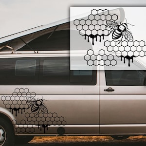 Car side  Decal / van sticker / decal / waterproof vinyl decor / bees / honeycomb