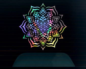 holographic car window sticker / decal / waterproof vinyl decor / boho / flowers