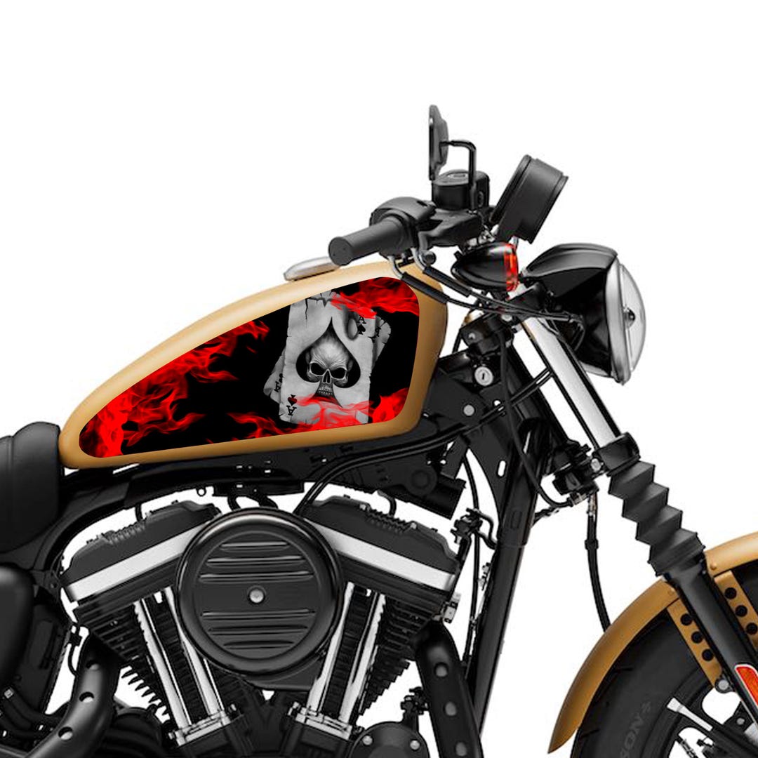 Motorcycle Tank Decal / Sticker 2pcs / Moto Gas Tank Stickers / Skull ...
