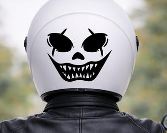 Motorcycle helmet sticker / decal / waterproof vinyl decor / moto sticker /evil smile / horror