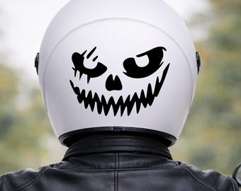 Motorcycle helmet sticker / decal / waterproof vinyl decor / moto sticker /evil smile / horror