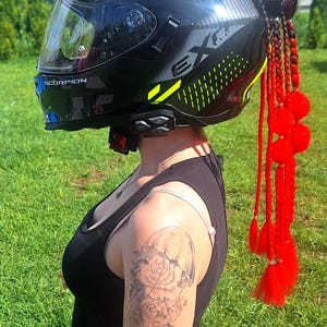Motorcycle Helmet Braids / Lady Rider / Biker Braids / Handmade / Hair ...