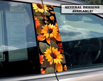 Adhesivo para el pilar de la puerta del coche / Vinilo decorativo / Se adapta a cualquier vehículo / Tamaño personalizado / Flores / Magia / Colores