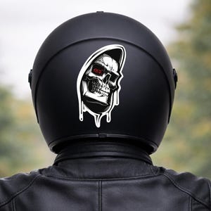 バイカーヘルメット用ビニールデカール、ブラックユーモアステッカー