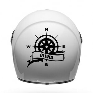 Custom name Motorcycle helmet sticker / decal / waterproof vinyl decor / moto sticker / compass