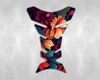Motorcycle Tank pad sticker / decal / universal / wrap / Universal Tank Protection for Motorcycles / flowers