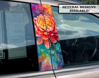 Adhesivo para el pilar de la puerta del coche / Vinilo decorativo / Se adapta a cualquier vehículo / Tamaño personalizado / Flores / Magia / Colores