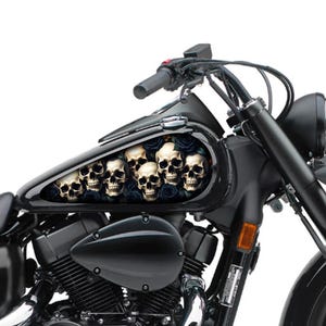 Motorcycle Tank Decal / Sticker 2pcs / Moto Gas Tank Stickers / for honda shadow dark skull