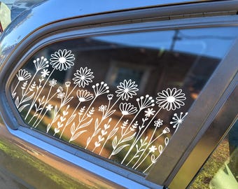 Car Rear Window Decal / window sticker / decal / waterproof vinyl decor / flowers / summer