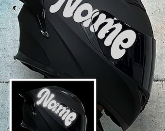 Reflektierender Motorradhelm Name Helm Aufkleber / Wasserfestes Vinyl-Dekor / Moto Aufkleber