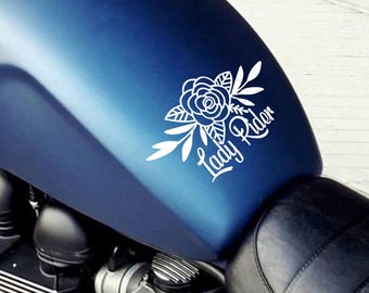 Lady Rider Motorcycle Tank Decal / Sticker 1pcs / Moto Gas Tank Stickers
