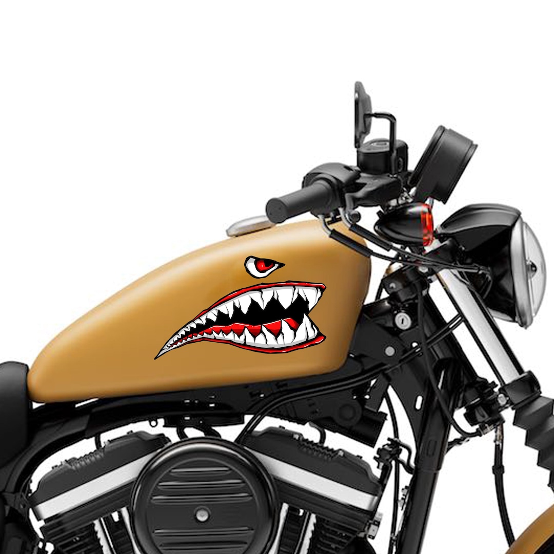 Motorcycle Tank Decal / Sticker 2pcs / Moto Gas Tank Stickers / Shark ...