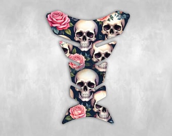 Motorcycle Tank sticker / decal / universal / wrap / Universal Tank Protection for Motorcycles / skeleton / flower / rose