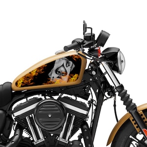 Motorcycle Tank Decal / Sticker 2pcs / Moto Gas Tank Stickers / skull  / abstract / cards for HD